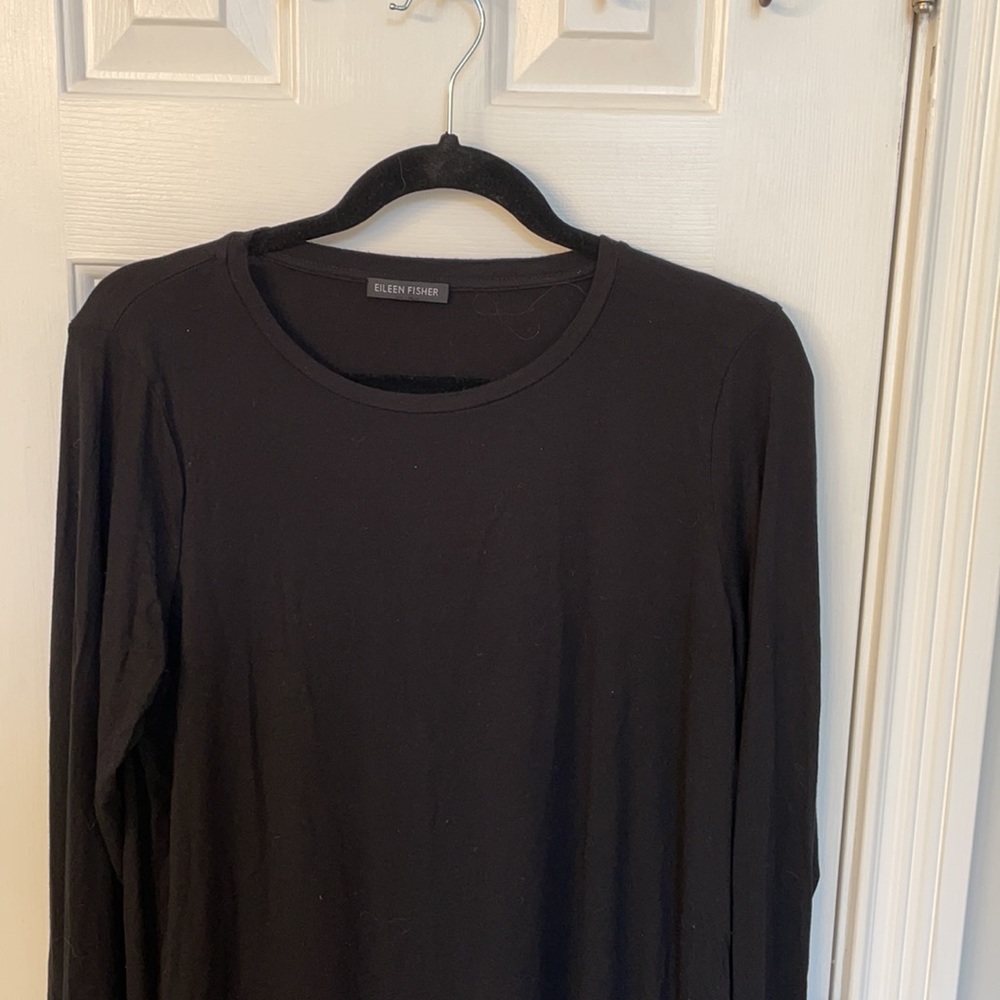Eileen Fisher Black Long Sleeve Top - Picture 2 of 6